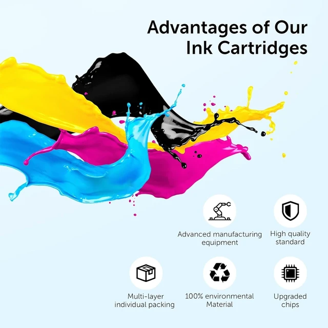 Alt view image 7 of 7 - 952XL Latest Upgrade Compatible Ink Cartridges Combo Pack Replacement for HP 952 XL Ink Cartridges for Officejet Pro 7740 8210 8710 8720 8740 8715 7720 8725 8730, Black, Cyan, Yellow, Magenta, 4 Packs