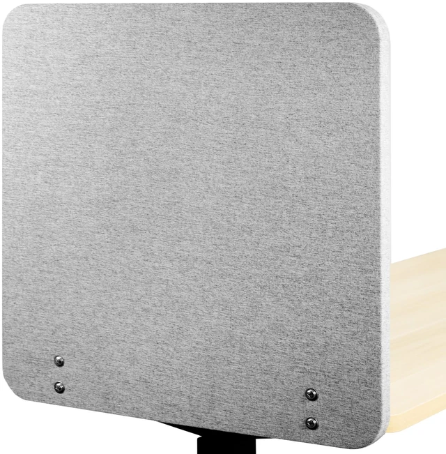 Main image of Gray Clamp-on 24 x 24 in Privacy Panel, PP-1-V024G Sound Absorbing PET Partition, Above or Below Desk Office Divider, Sturdy C-Clamp, Fits 0.4-1.4 in Thick Desktops