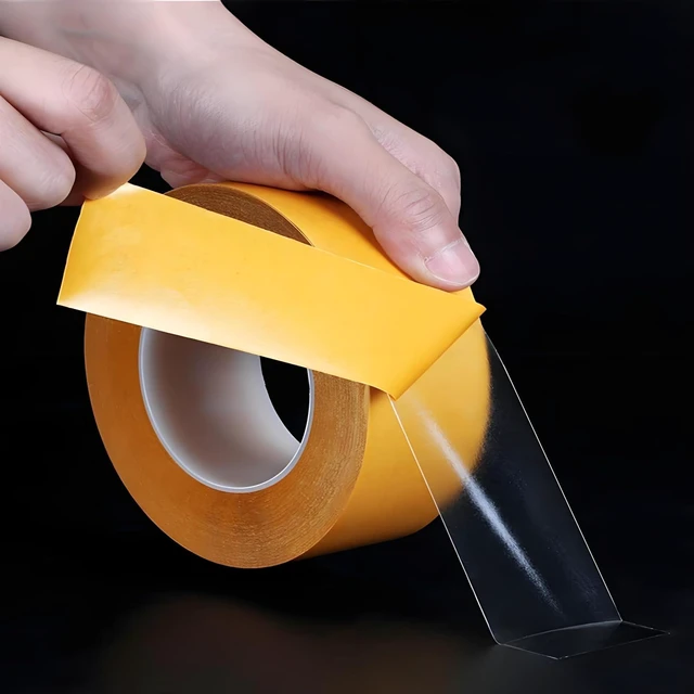 Main image of Ultra-Thin Clear Double Sided Adhesive Tape 2 Inch x 85FT Heavy Duty Two Side Strong Sticky Mounting Tape, for DIY Arts & Crafts, Rug Non-slip, Anti Cat Scratch, Paste Wall Decoration, CNC Woodworking
