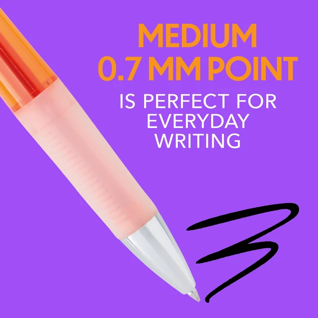 Alt view image 3 of 7 - Intensity Clic Black Gel Pens, Medium Point, 0.7mm, 12-Count Pack Retractable Design, Comfortable Grip, Smear Resistant Ink, Quick-Drying Ink, Perfect for School, Office, Or Home Use