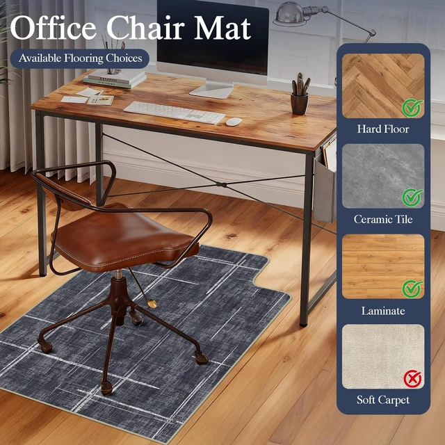 Alt view image 3 of 7 - Office Chair Mat for Hardwood Floor & Tile Floor,36"X 48"-Convex Heavy Duty Desk Chair Mat for Hard Floors, Under Desk Rug for Rolling Computer Chair,Anti Slip,Low Pile Carpet Protector