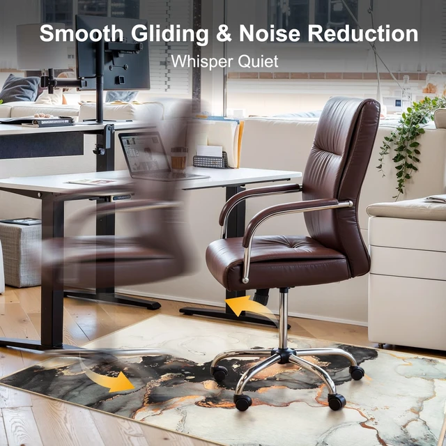 Alt view image 4 of 7 - Office Chair Mat for Hardwood/Tile Floor, 36"x48" Desk Chair Mat for Office Gaming, Under Desk Rug for Rolling Chair, Anti-Slip Computer Chair Mats, Low-Pile Carpet Protector Rug