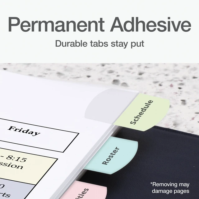 Alt view image 4 of 7 - Laser Printable Tabs, Permanent Index Tabs, Customizable Adhesive Labels, Assorted Pastel Colors, 1.125" x 1.25", 375 Per Pack (1006791)