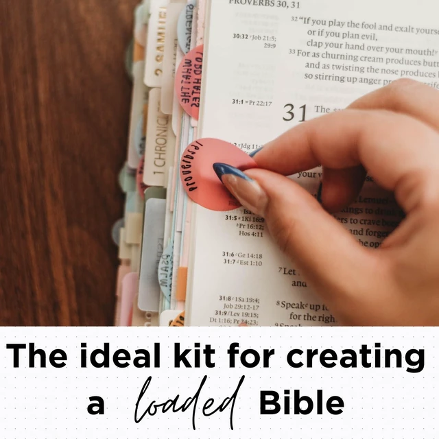 Alt view image 2 of 7 - Esther Bible Journaling Kit, Loaded Bible journaling Supplies, Highlighters, Pens, Vellum Bible Tabs, Sticky Notes, Sticker Sheets, Fineliner, Paperclips & Bible Study Guide