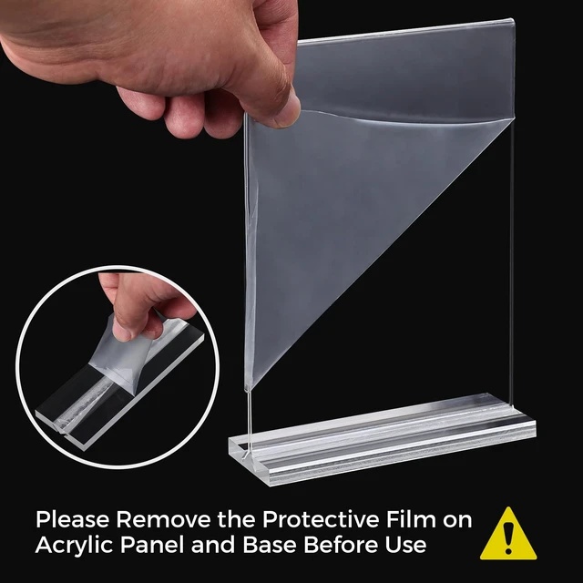 Alt view image 3 of 7 - 24 Pack Acrylic Sign Holder 5 x 7, Double-Sided Clear Sign Holder Plastic Stands for Display, T Shape Acrylic Table Sign Stands for Office Store Restaurants Wedding Party Decoration