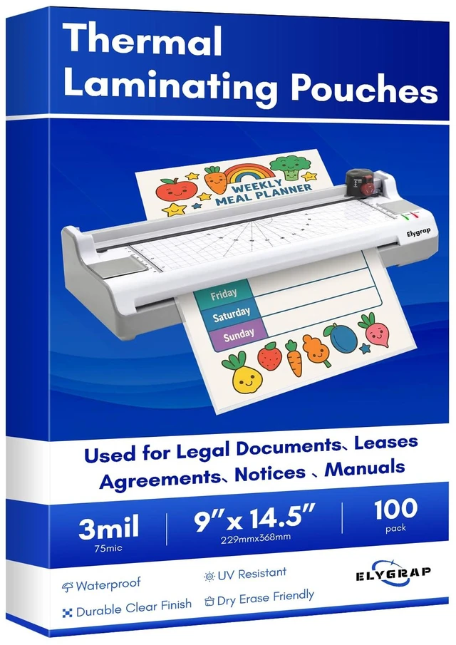 Main image of Legal Size Laminating Sheets 8.5"x14" (9x14.5), 100 Pack, 3Mil Clear Legal Thermal Laminating Pouches for Documents, Compatible with All Laminators, Acid-Free, Bubble-Free Protection