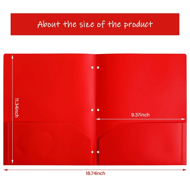 Alt view image 3 of 7 - Plastic Folders, 2 Pockets and 3 Hole, Letter Size, 6 Colors Suitable for organizing school assignments, office documents, and family files. 6 vibrant colors for easy categorization