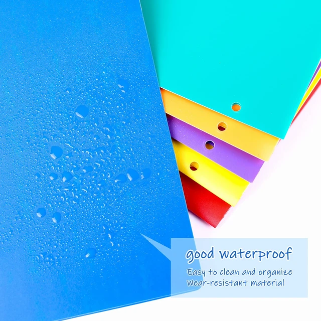 Alt view image 4 of 7 - Plastic Folders, 2 Pockets and 3 Hole, Letter Size, 6 Colors Suitable for organizing school assignments, office documents, and family files. 6 vibrant colors for easy categorization
