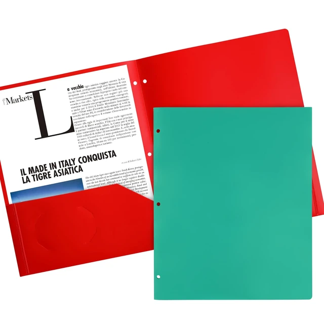 Alt view image 6 of 7 - Plastic Folders, 2 Pockets and 3 Hole, Letter Size, 6 Colors Suitable for organizing school assignments, office documents, and family files. 6 vibrant colors for easy categorization