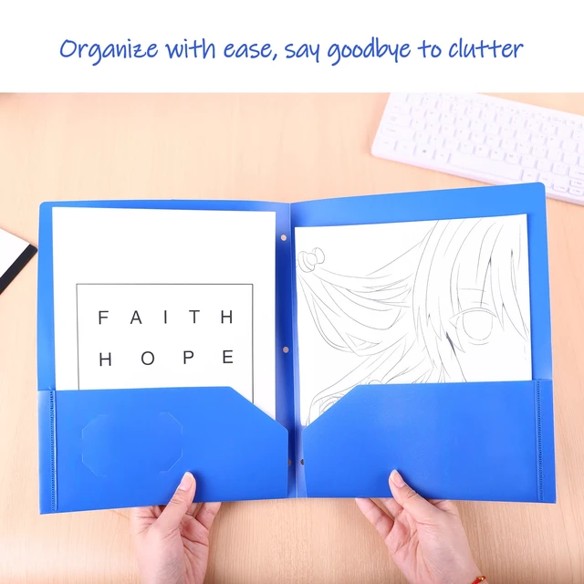 Alt view image 7 of 7 - Plastic Folders, 2 Pockets and 3 Hole, Letter Size, 6 Colors Suitable for organizing school assignments, office documents, and family files. 6 vibrant colors for easy categorization
