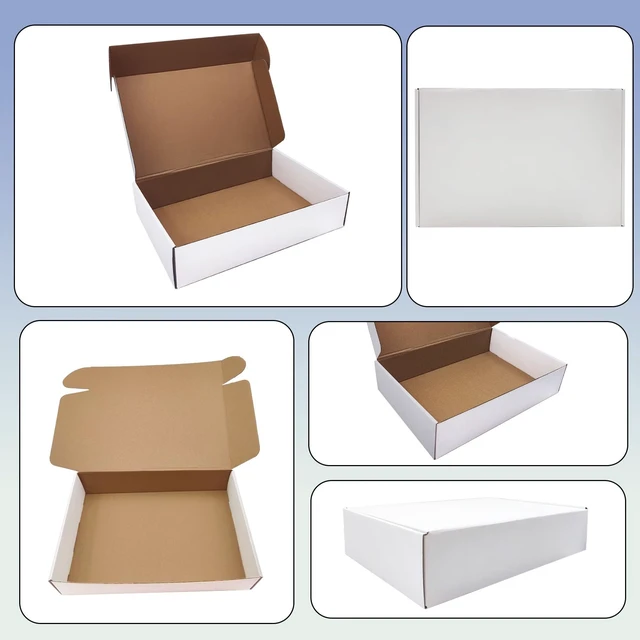 Alt view image 3 of 7 - 9x7x4 inch Shipping Boxes Set of 25, White Corrugated Cardboard Mailer Box Mailing Boxes Bulk for Birthday Wedding Party Book Literature Gift Giving, Mailers for Packaging and Shipping Small Business