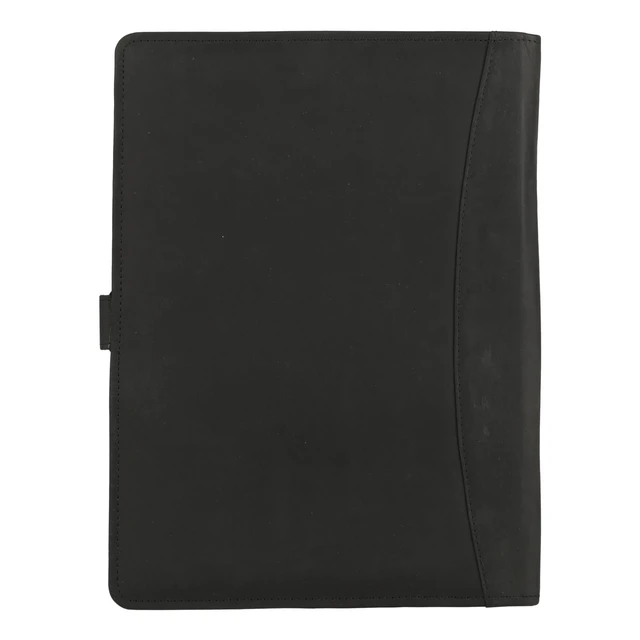 Alt view image 5 of 6 - Leather Portfolio Folder with Button Closure Business Padfolio for Professionals Vintage Organizer with Legal Pad Holder, Card Slots & Document Pockets (Black)