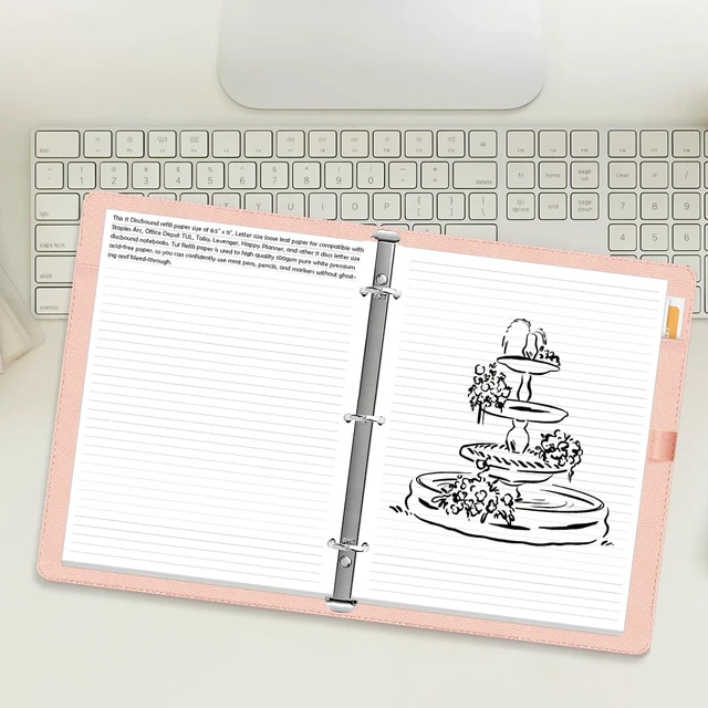 Alt view image 7 of 7 - (3-Pack) 3-Hole Line Paper Refills, Letter Size Loose-Leaf Paper, 300 Sheets/600 Pages, 100gsm White Paper, 8.5'' x 11''