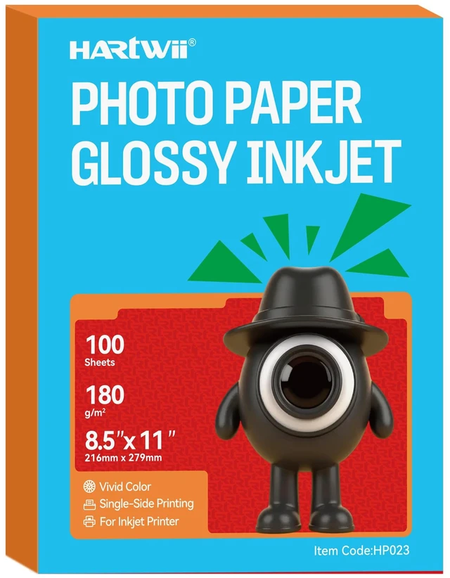 Main image of Inkjet Glossy Photo Paper 48lb 8.5x11 inches 100 Sheets High Glossy Printer Paper 180gsm for Dye Ink, Fast Dry for Brochure Paper, Photographic Paper Compatible with Inkjet Printer