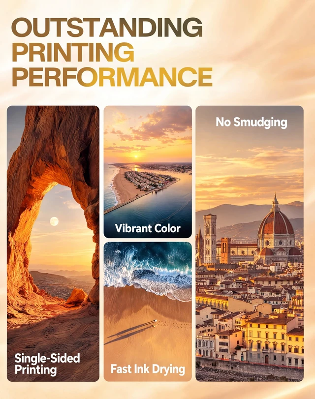 Alt view image 4 of 7 - Inkjet Glossy Photo Paper 48lb 8.5x11 inches 100 Sheets High Glossy Printer Paper 180gsm for Dye Ink, Fast Dry for Brochure Paper, Photographic Paper Compatible with Inkjet Printer