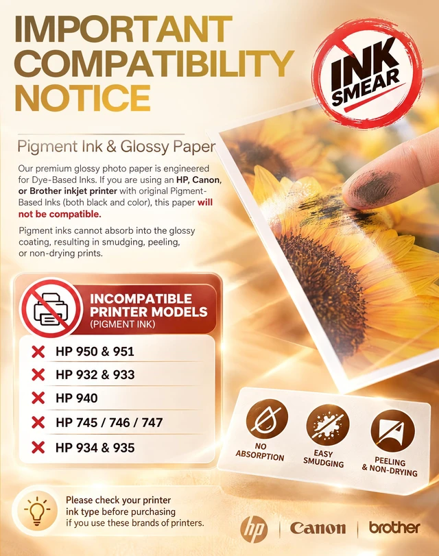 Alt view image 6 of 7 - Inkjet Glossy Photo Paper 48lb 8.5x11 inches 100 Sheets High Glossy Printer Paper 180gsm for Dye Ink, Fast Dry for Brochure Paper, Photographic Paper Compatible with Inkjet Printer