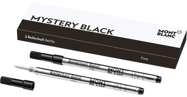 Main image of Rollerball Refills (F) Mystery Black 105162 Quick-Drying Pen Refills for Rollerball and Fineliner Pens 2 x Black Pen Cartridges