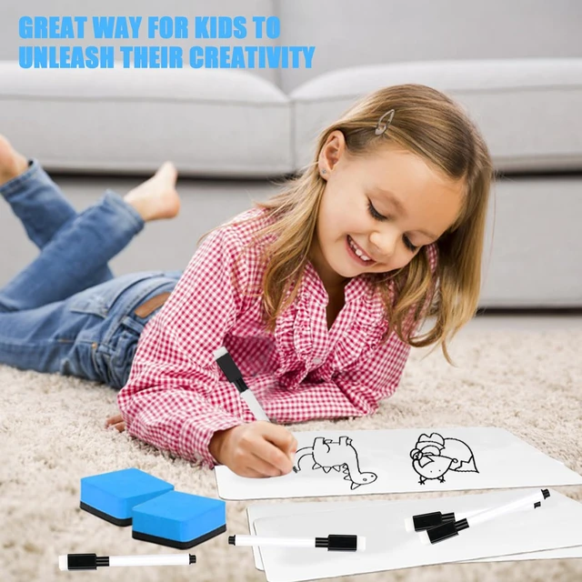 Alt view image 4 of 7 - 20 Pcs 9"x12" Double Sided Dry Erase Boards, Small Whiteboards with Lines for Students Classroom Teachers School Supplies Office with 24Pens 24 Erasers 24 Pen Clips