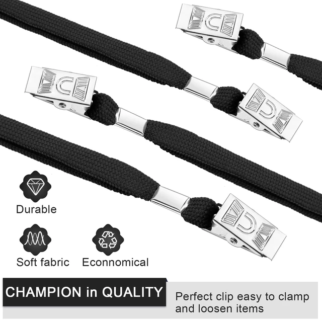 Alt view image 3 of 7 - 200 Pcs Lanyards for ID Badges, Flat Swivel Hook,Black (Pack of 2)