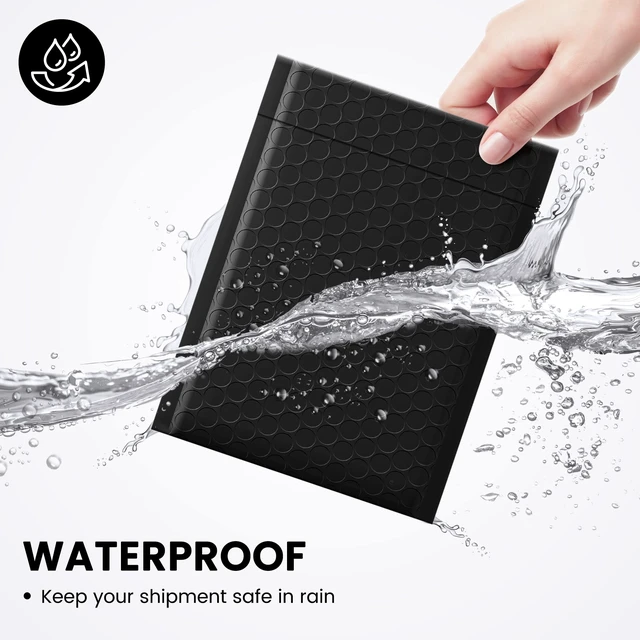 Alt view image 4 of 7 - Bubble Mailers 6x10" Black Padded Envelopes 50 Pack Usable Size 6x9" Self-Seal Adhesive Bubble Envelopes,Water Resistant Mailers, Shipping Envelopes for Packaging, Small Business, Mailing #0