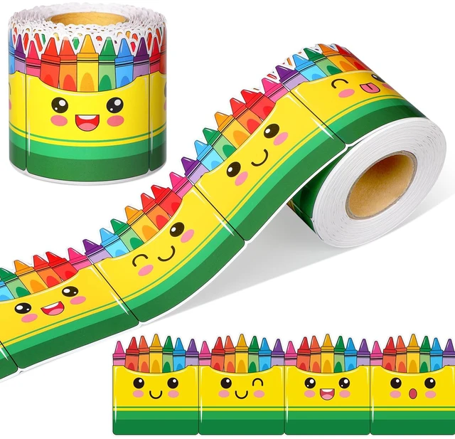 Main image of 65 Feet Crayon Box Bulletin Board Border Classroom Decoration Colorful Crayon Border Trims Decorative Rolled Paper Border for Back to School Wall Chalkboard Decor