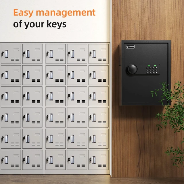 Alt view image 7 of 7 - 71 Position Key Lock Box with Code, Key Box Wall Mount with Drop Slot Key Cabinet with Combination Key Lock, Key Tag, LED Light, Backlit Keypad, Key Safe for Hotel Office Company Car Dealerships