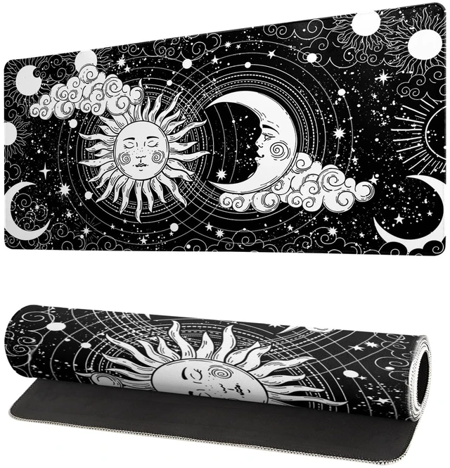 Main image of Magic Astrology Extended Big Mouse Pad Large, Gaming Mouse Pad Desk Pad,27.6x11.8 Inch Long Computer Keyboard Mouse Mat Black Mousepad with 3mm Non-Slip Base and Stitched Edge for Gaming and Office