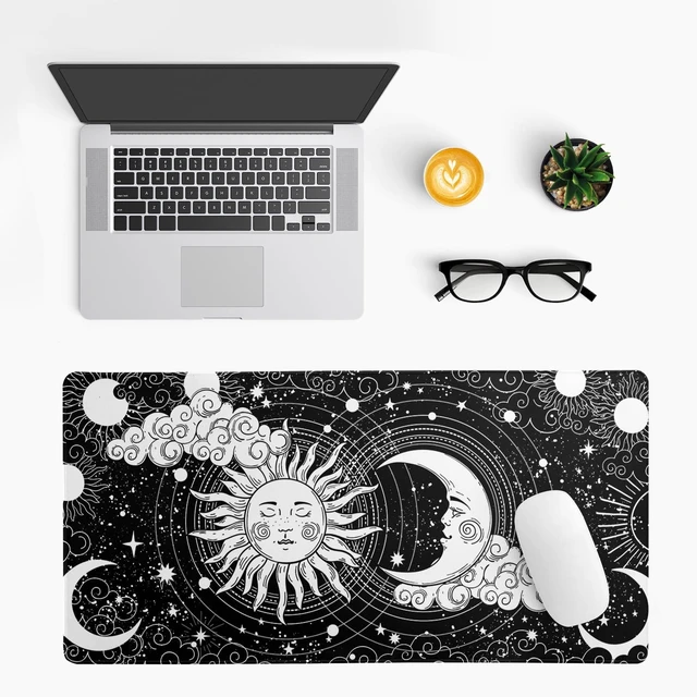 Alt view image 3 of 7 - Magic Astrology Extended Big Mouse Pad Large, Gaming Mouse Pad Desk Pad,27.6x11.8 Inch Long Computer Keyboard Mouse Mat Black Mousepad with 3mm Non-Slip Base and Stitched Edge for Gaming and Office