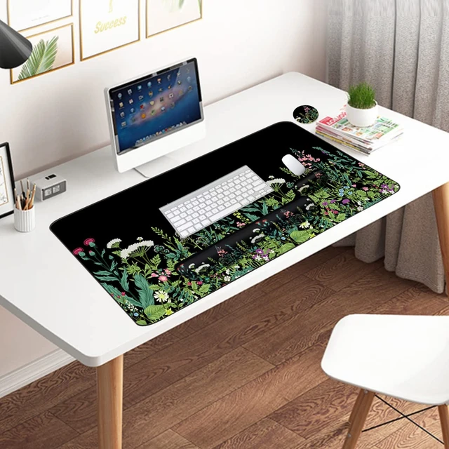 Alt view image 7 of 7 - Keyboard Mouse Pad Set, Extended Mouse Pad+Keyboard Wrist Rest Support, Memory Foam Ergonomic Easy Typing, 3Pcs (35.4×15.7 in) Desk Pad Set for Home Office Study Game - Weeds