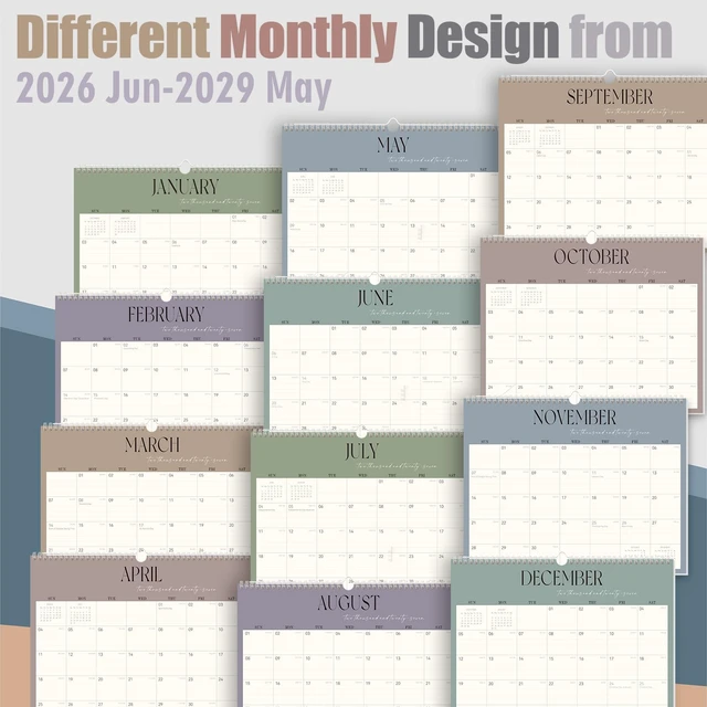 Alt view image 3 of 7 - Desk Calendar 2026-2029, 36 Month Jun 2026-May 2029, 14" X 11" Monthly Desk/Wall Calendar With Thick Paper Spiral Bound For Office Home School Organizing & Planning