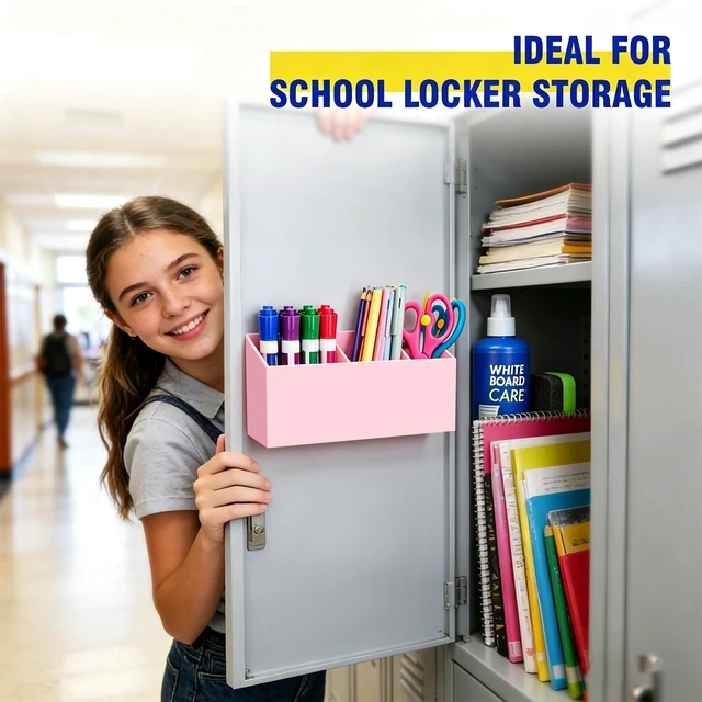 Alt view image 6 of 7 - Magnetic Marker Holder for Whiteboard, Fridge, Teacher Must Have Acrylic Magnet Dry Erase Pen Holder for Refrigeator, Anti-slip Pencil Holder for Classroom, Locker Organizer-Pink