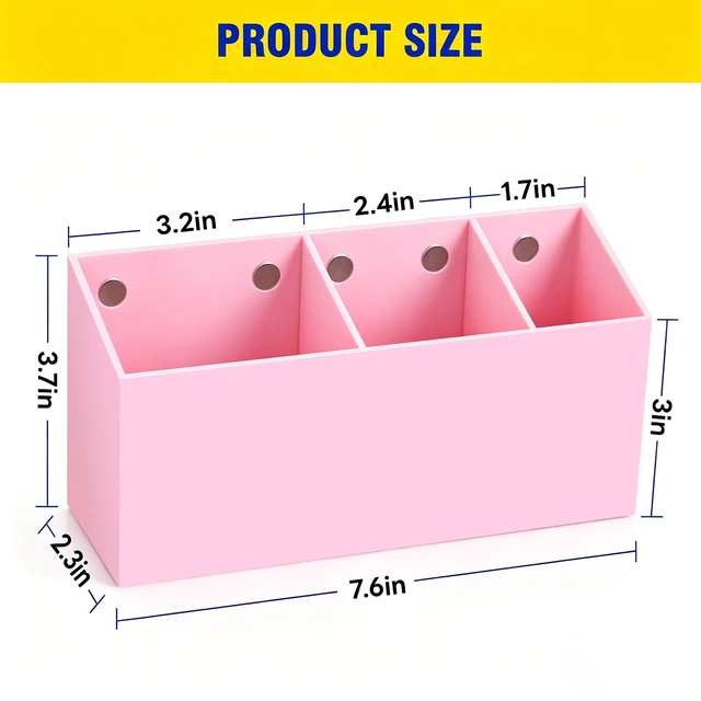 Alt view image 7 of 7 - Magnetic Marker Holder for Whiteboard, Fridge, Teacher Must Have Acrylic Magnet Dry Erase Pen Holder for Refrigeator, Anti-slip Pencil Holder for Classroom, Locker Organizer-Pink