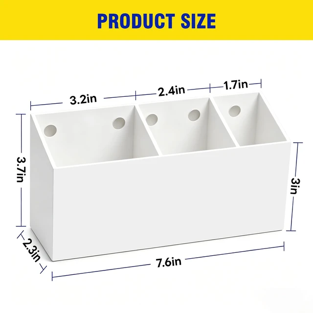 Alt view image 7 of 7 - Magnetic Marker Holder for Whiteboard, Fridge, Teacher Must Have Acrylic Magnet Dry Erase Pen Holder for Refrigeator, Anti-slip Pencil Holder for Classroom, Locker Organizer-White