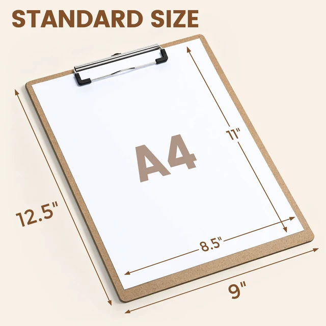 Alt view image 2 of 7 - Clipboard 20 Pack, 8.5x11 Clip Board Bulk, Wooden Clipboard A4 Hardboard Brown Clipboards, Standard Letter Size Clip Board for Classroom, Student, Office & School Supplies