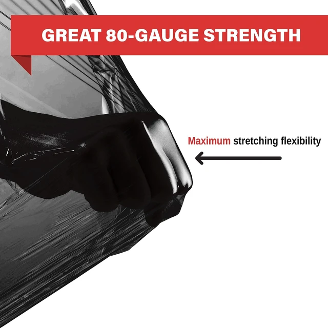 Alt view image 2 of 7 - 4 Pack Stretch Wrap 18 Inch 80 Gauge Shrink Wrap Black Plastic Wrap for Moving Boxes, Furniture, Heavy Duty Industrial Strength Pallet and Moving Supplies Packing Stretch Film