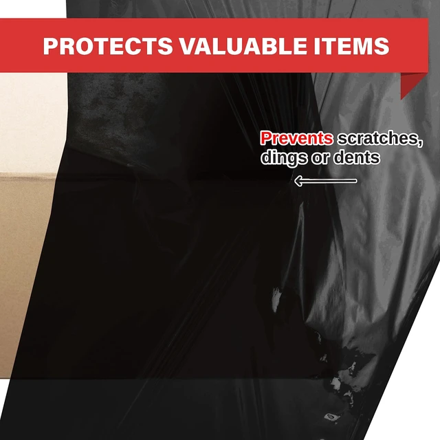 Alt view image 5 of 7 - 4 Pack Stretch Wrap 18 Inch 80 Gauge Shrink Wrap Black Plastic Wrap for Moving Boxes, Furniture, Heavy Duty Industrial Strength Pallet and Moving Supplies Packing Stretch Film