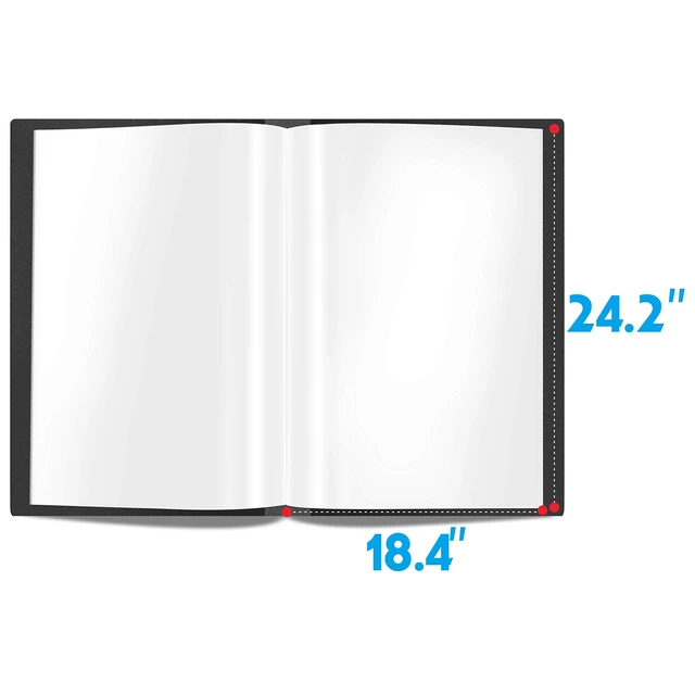Alt view image 3 of 6 - Presentation Book 40 Clear Pockets Sleeves Protectors Art Portfolio Clear Book for Artwork, Report Sheet, Letter (Can Accommodate 24.2 X 18.4inch)