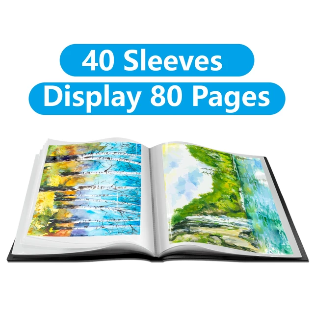 Alt view image 4 of 6 - Presentation Book 40 Clear Pockets Sleeves Protectors Art Portfolio Clear Book for Artwork, Report Sheet, Letter (Can Accommodate 24.2 X 18.4inch)