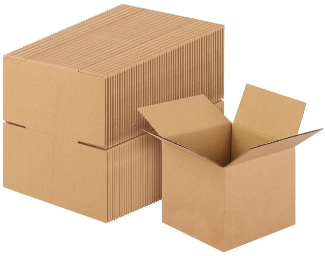 Main image of Corrugated Cardboard Boxes,50 PCS 4x4x4 inches Small Shipping Boxes,Brown Corrugated Cardboard Boxes for Packing, Mailing, Moving,Gifts & StorageBrown