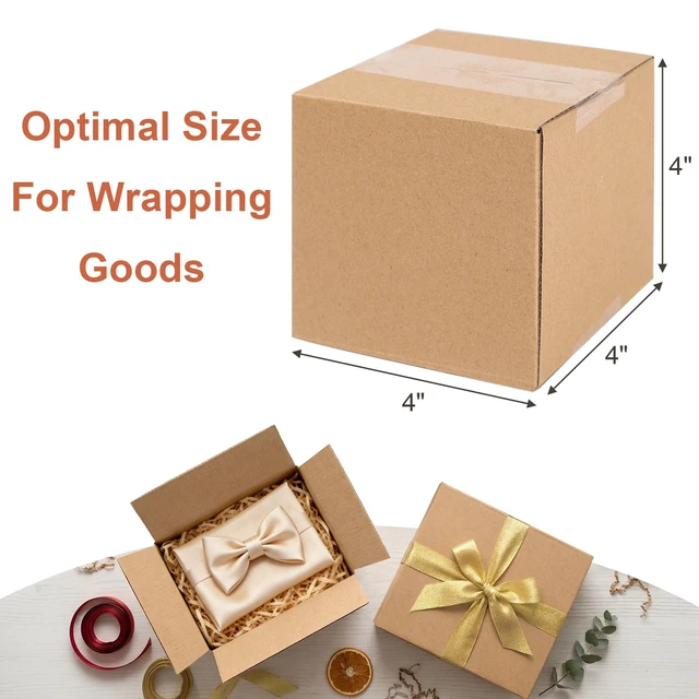 Alt view image 2 of 7 - Corrugated Cardboard Boxes,50 PCS 4x4x4 inches Small Shipping Boxes,Brown Corrugated Cardboard Boxes for Packing, Mailing, Moving,Gifts & StorageBrown