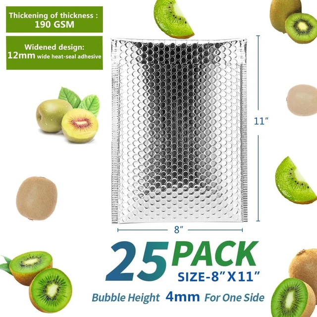 Alt view image 3 of 6 - Thermal Bubble Mailer 8 x 11 Inch, Self Seal Cool Bubble Mailers 25 Pack,Insulated Bubble Mailers for Cold Shipping,Foil Mailing Envelopes,Silver Insulated Shipping Bags for Food,Cosmetics