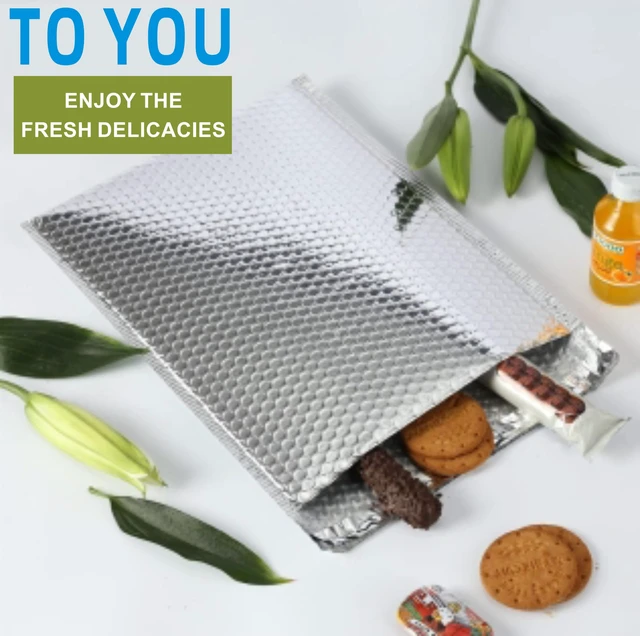 Alt view image 2 of 6 - Thermal Bubble Mailer 8 x 11 Inch, Self Seal Cool Bubble Mailers 25 Pack,Insulated Bubble Mailers for Cold Shipping,Foil Mailing Envelopes,Silver Insulated Shipping Bags for Food,Cosmetics