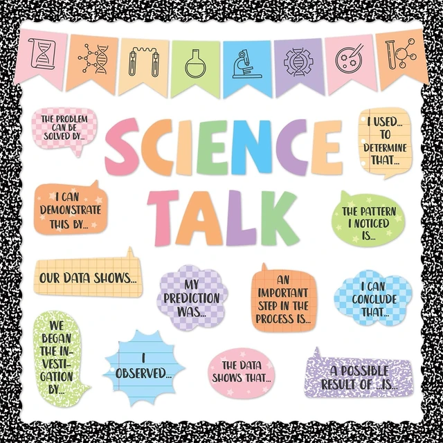 Main image of Composition Science Bulletin Board Set Classroom Decorations Science Talk Bulletin Board Decorations Educational Paper Cutouts for Elementary Middle School Wall Decor Back to School Teacher Supplies