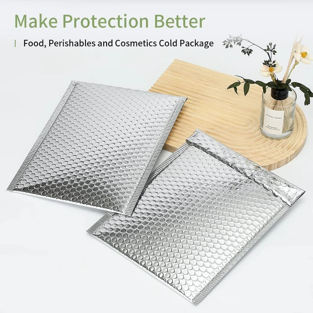 Alt view image 6 of 6 - Thermal Bubble Mailer 8 x 11 Inch, Self Seal Cool Bubble Mailers 25 Pack,Insulated Bubble Mailers for Cold Shipping,Foil Mailing Envelopes,Silver Insulated Shipping Bags for Food,Cosmetics