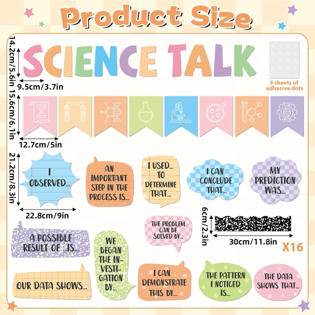 Alt view image 2 of 7 - Composition Science Bulletin Board Set Classroom Decorations Science Talk Bulletin Board Decorations Educational Paper Cutouts for Elementary Middle School Wall Decor Back to School Teacher Supplies