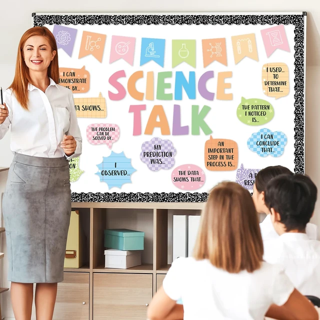 Alt view image 4 of 7 - Composition Science Bulletin Board Set Classroom Decorations Science Talk Bulletin Board Decorations Educational Paper Cutouts for Elementary Middle School Wall Decor Back to School Teacher Supplies