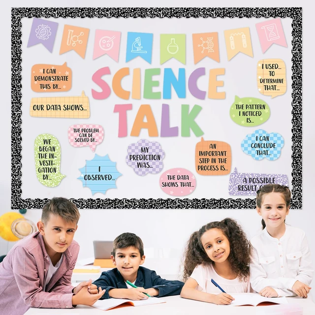 Alt view image 5 of 7 - Composition Science Bulletin Board Set Classroom Decorations Science Talk Bulletin Board Decorations Educational Paper Cutouts for Elementary Middle School Wall Decor Back to School Teacher Supplies