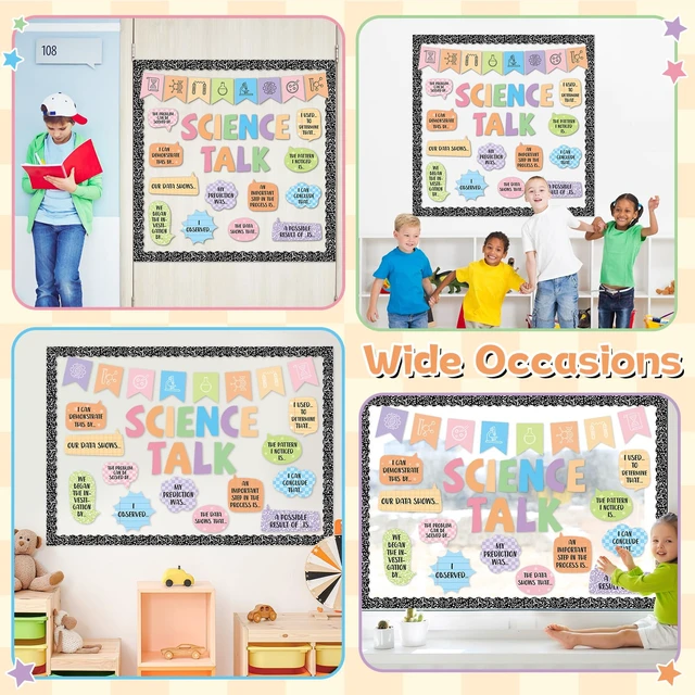 Alt view image 6 of 7 - Composition Science Bulletin Board Set Classroom Decorations Science Talk Bulletin Board Decorations Educational Paper Cutouts for Elementary Middle School Wall Decor Back to School Teacher Supplies