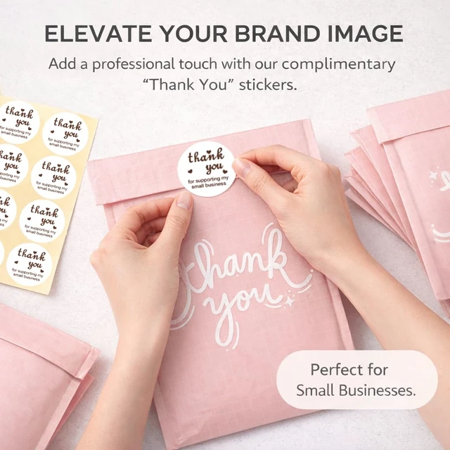 Alt view image 3 of 7 - Bubble Mailers 6x10 Inch Pink 100 Pack Waterproof Bubble Mailer Usable Size 6x9'' Padded Envelopes Self Seal, Cushioning for Gifts Packaging, Shipping, Mailing, Small Business Bulk