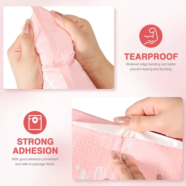 Alt view image 5 of 7 - Bubble Mailers 6x10 Inch Pink 100 Pack Waterproof Bubble Mailer Usable Size 6x9'' Padded Envelopes Self Seal, Cushioning for Gifts Packaging, Shipping, Mailing, Small Business Bulk